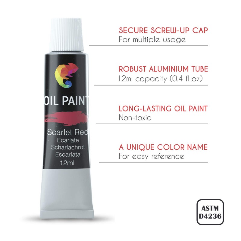 Zenacolor Oil Paint Set 48 x 12mL (0.4Oz) Pack of 48 Tubes of Oil Paints for Canvas Painting - Image 3